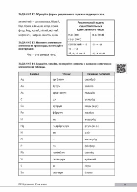 Подготовительный факультет: медико-биологический профиль. Язык химии